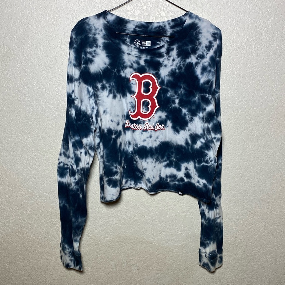 New Era Red Sox long sleeve crop top sz med